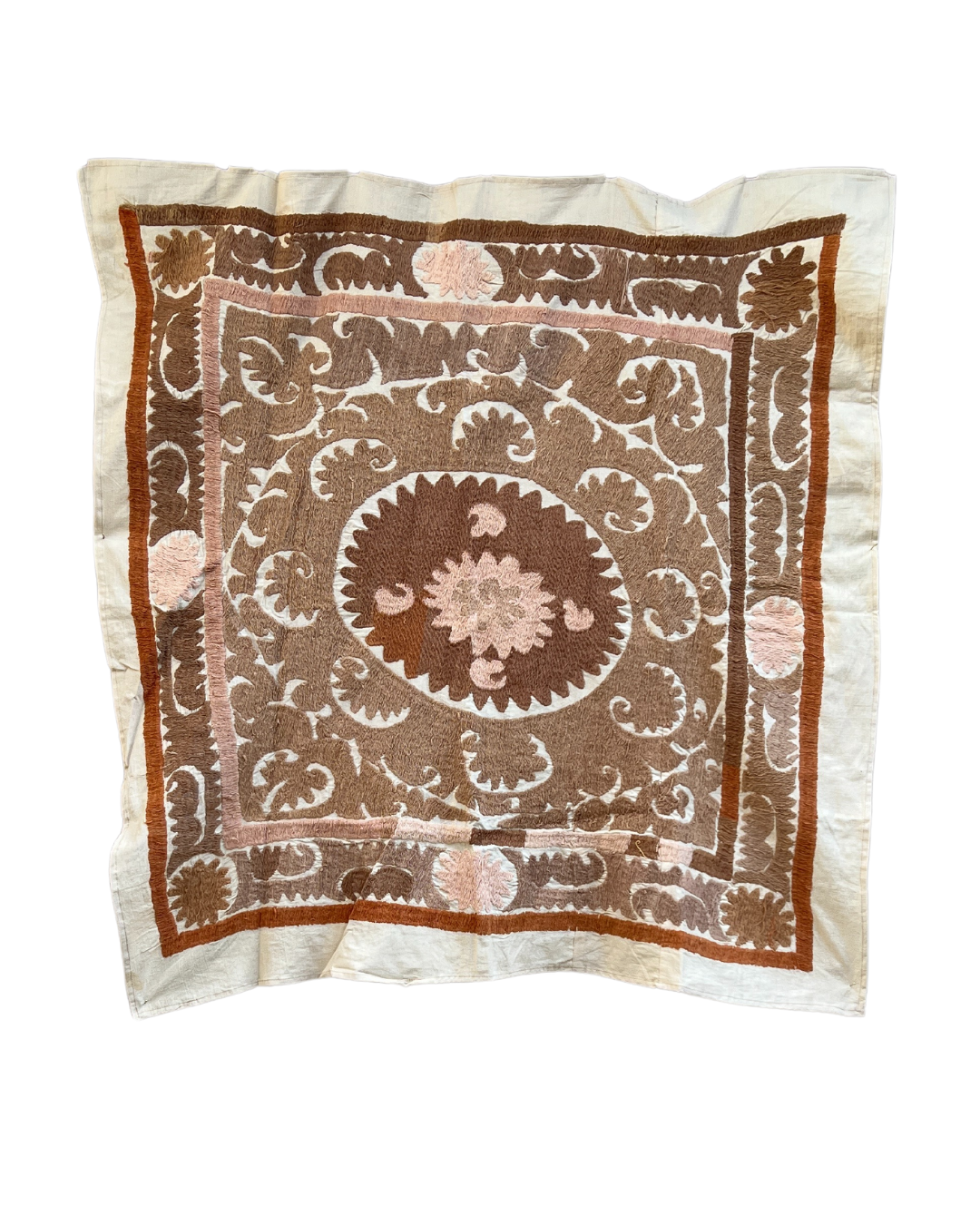 Handmade Suzani 054 Medium Size - Traditional Uzbek Embroidery Pillow Cover - Perfect for Home Decor, Sofa, Bed & Living Room