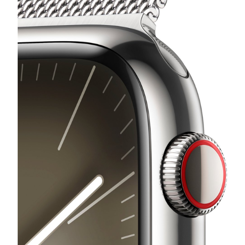 Apple Watch Series 9 41mm GPS + Cellular Silver Stainless Steel Smartwatch - Fitness Tracker, Heart Rate Monitor & Water Resistant for Running, Swimming & Everyday Use