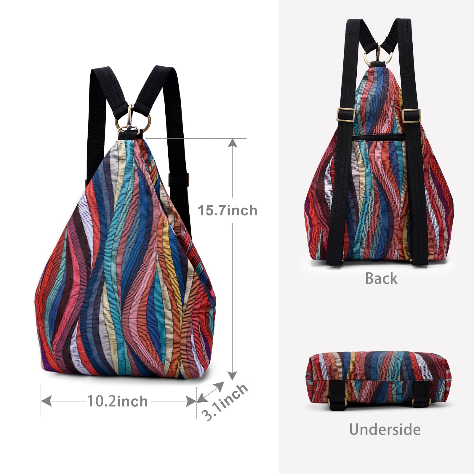 Black Butterfly Premium Backpack for Women - Bohemian Style Fashion Casual Daypack, Small Backpack Purse (Multicolor) - Perfect for Travel, Work & Daily Use