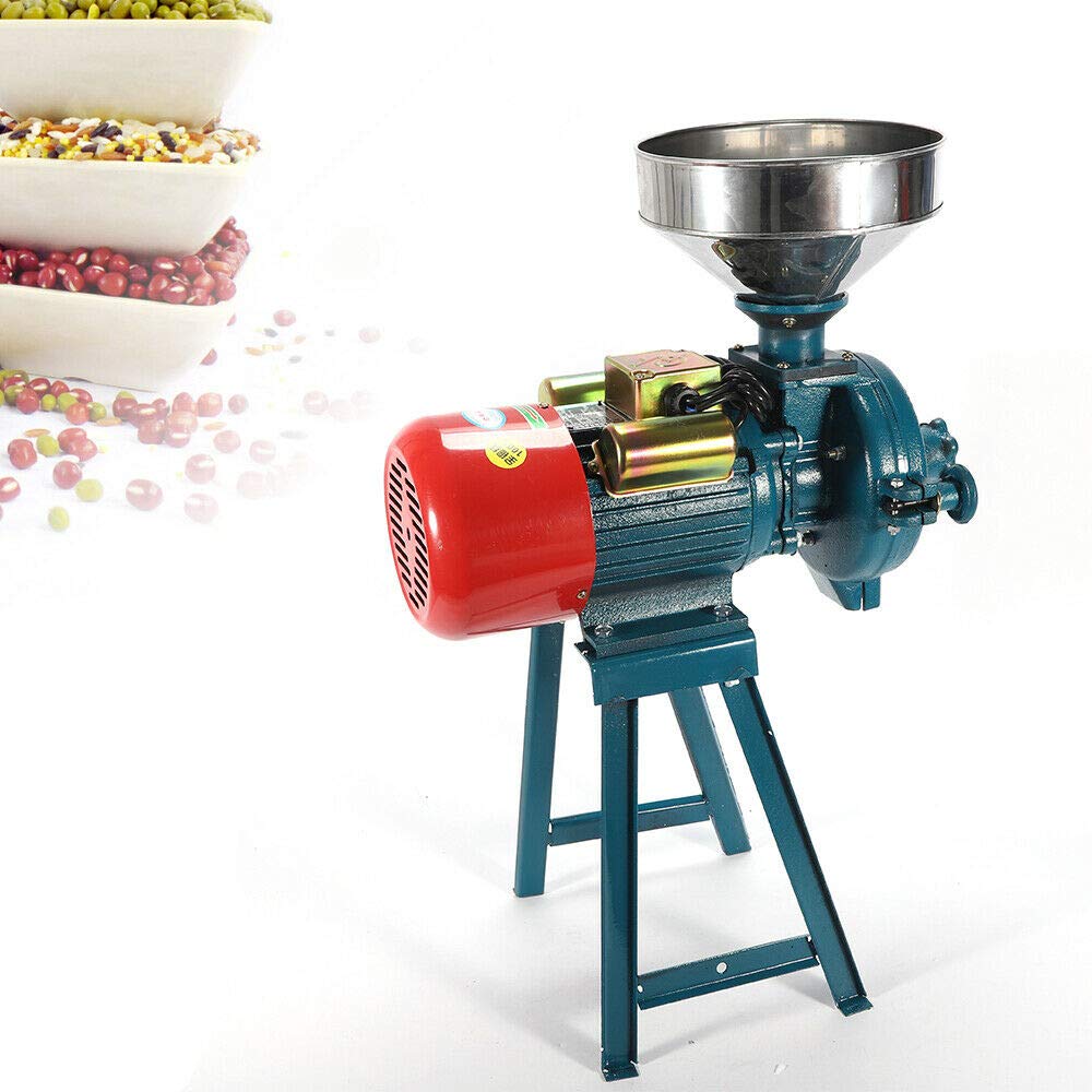 110V 1500W Commercial Electric Grain Mill - Heavy Duty Spice Grinder for Wheat, Corn, Coffee, Rice, Soybean & Herbs - Dry Powder Machine for Home Kitchen & Bakery Use - Perfect for Making Flour, Animal Feed & Medicinal Powders