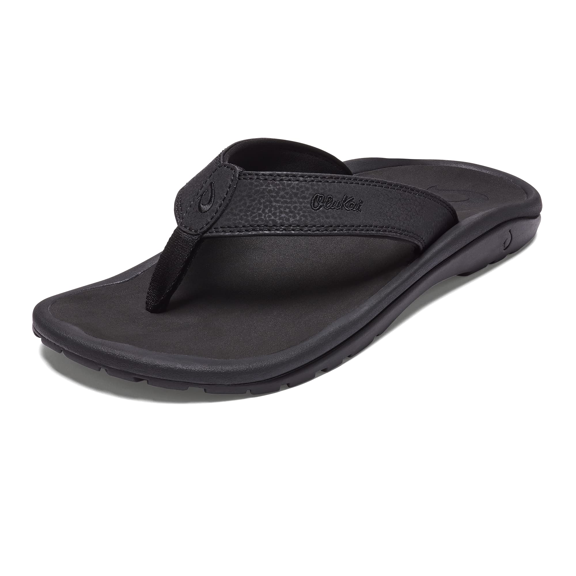 OluKai Men's Ohana Sandals - Black/Black Size 14 D (Medium) - Comfortable Waterproof Beach & Casual Walking Shoes for Men