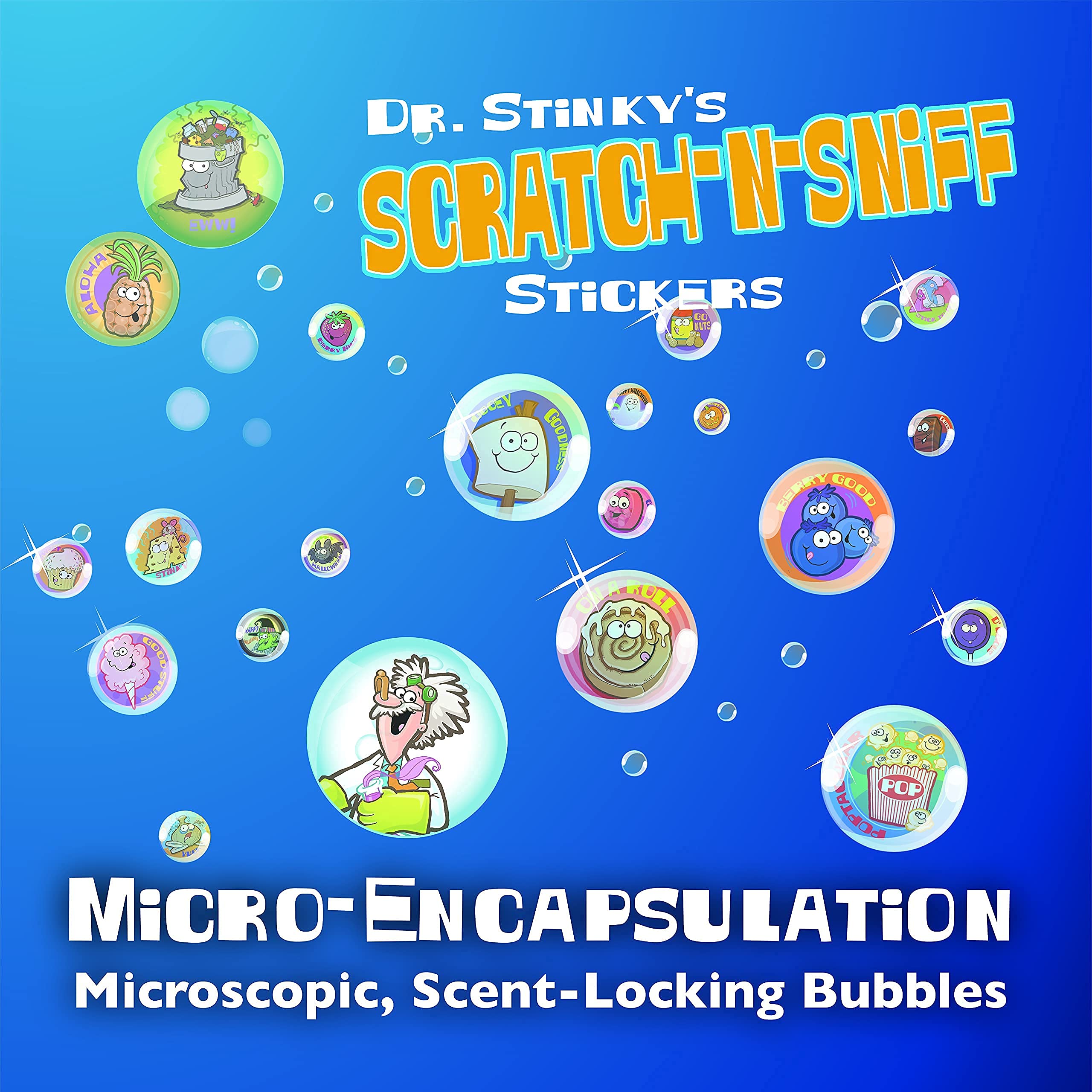 Dr. Stinky's Scratch N Sniff Stickers 45-Pack - 1215 Fun Scented Stickers for Kids, Classroom Rewards & Party Favors | Delightful Aromas for Gags, Gifts & Prank Fun