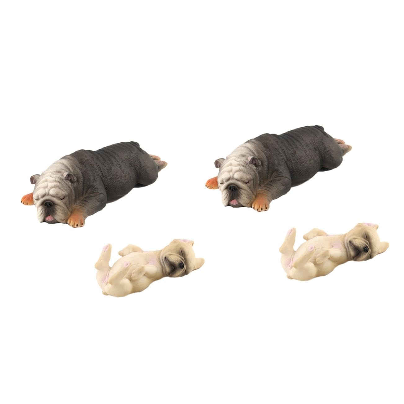 Totority 4 PCS Realistic Bulldog Toy Set - Lifelike Dog Figures for Kids, Animal Playset, Pet Decor & Collectible Models - Perfect for Pretend Play, Room Decor & Educational Learning