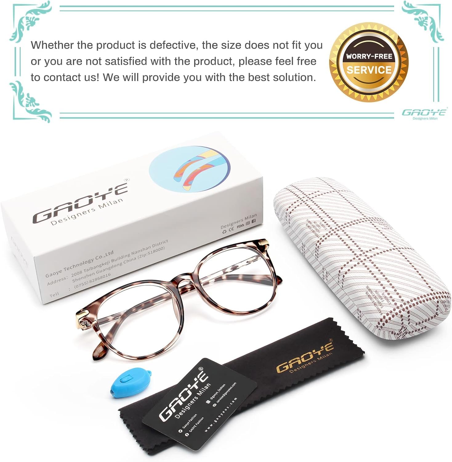 Gaoye Blue Light Blocking Glasses - Retro Round Anti-Eyestrain Computer Glasses for Women & Men (Leopard Print) | Reduce Digital Eye Strain for Work, Gaming & Screen Time