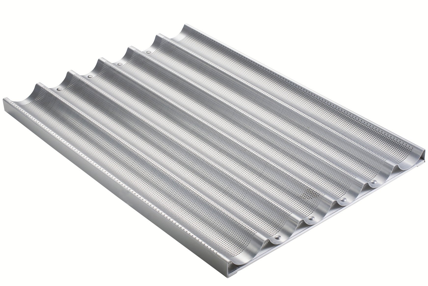 6-Piece French Bread Loaf Pan Set - Nonstick Silver Baking Tray for Homemade Baguettes, Rolls & Artisan Bread - Perfect for Baking, Parties & Gifts