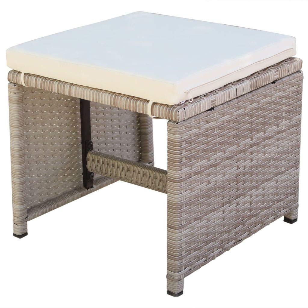 5-Piece Outdoor Patio Dining Set - Rattan Table & Chairs with Cushions - Perfect for Garden, Deck, Lawn & Outdoor Kitchen - Weather-Resistant Conversation Furniture Set for Backyard, Poolside & BBQ Parties