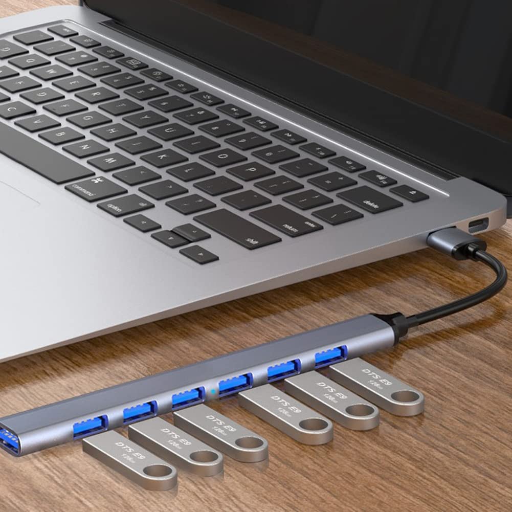 Zunedhys 7-in-1 USB C Hub with USB 3.0 & USB 2.0 Ports - USB C to USB Adapter, Splitter & Extender for MacBook, Laptop, PC - Perfect for Office, Travel & Home Use
