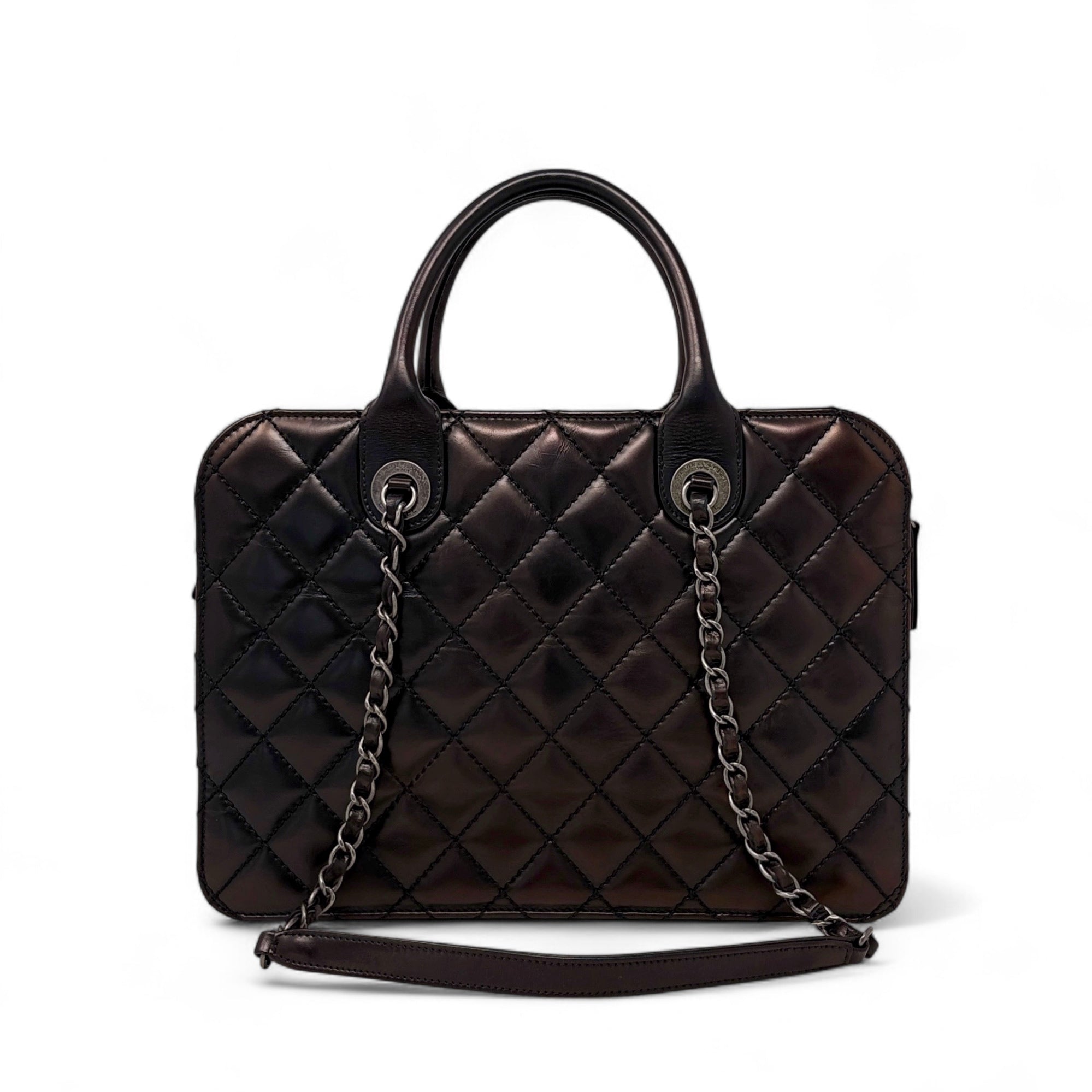 Chanel Metallic Brown Leather Shopping Tote Bag for Women - Luxury Designer Handbag for Work, Travel & Everyday Use