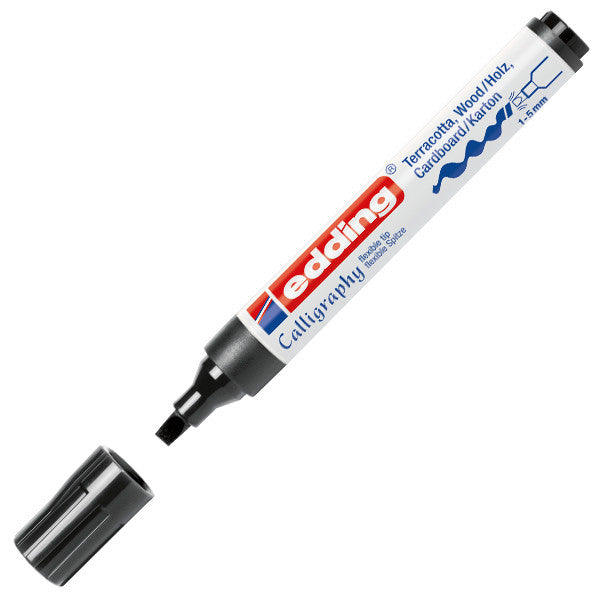 edding 1455 Flexible Nib Calligraphy Marker - Professional Brush Pen for Hand Lettering, Art Drawing & DIY Projects - Perfect for Calligraphy, Bullet Journaling, and Creative Crafts