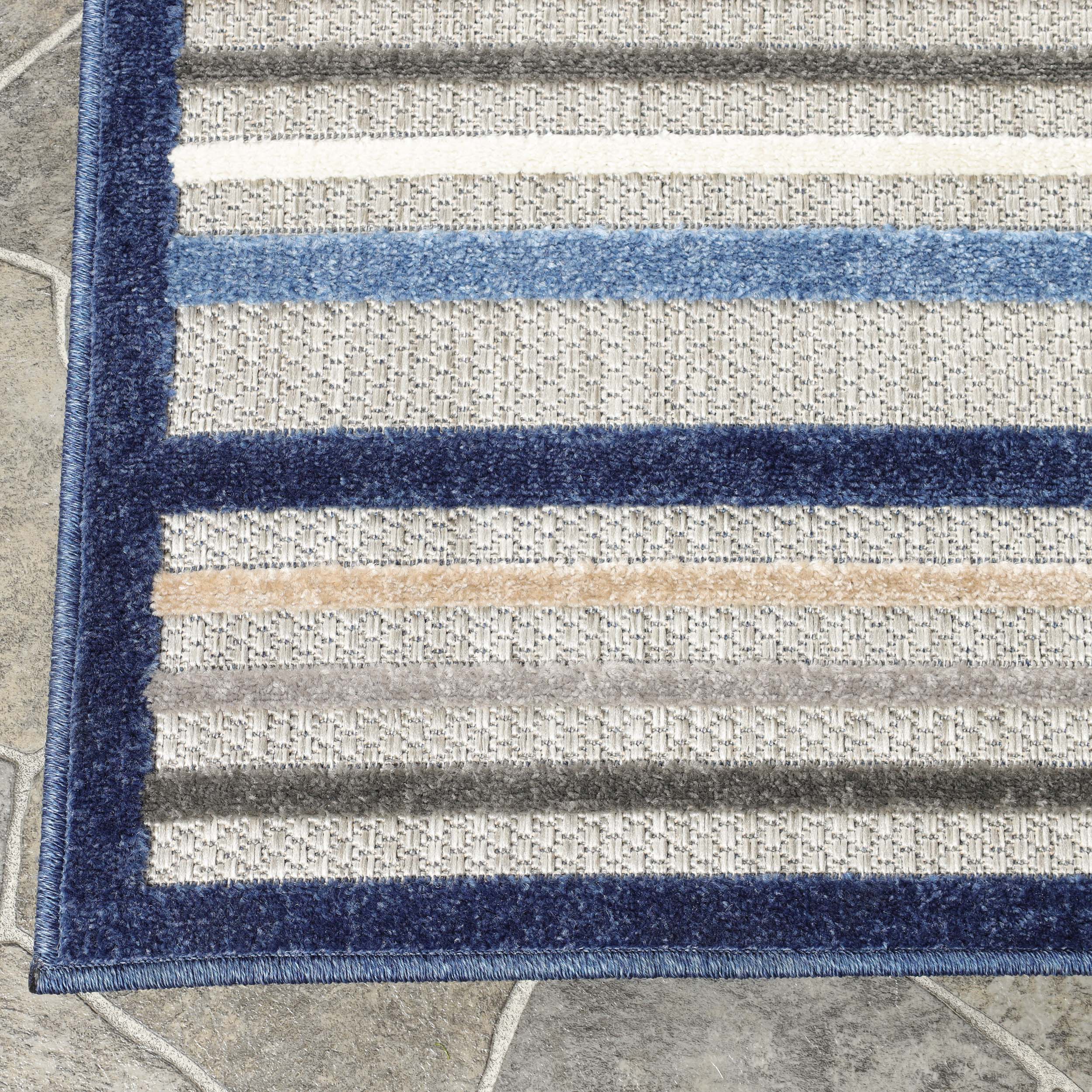 Stylish Eastyn Casual Stripe Geometric Area Rug - Soft Indoor/Outdoor Floor Mat for Living Room, Bedroom, Patio & Deck Decor