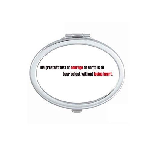 DIYthinker Portable Folding Double-Sided Makeup Mirror with Inspirational Quote - The Greatest Test is to Bear Defeat - Compact Travel Mirror for Home Vanity, Dorm Room, and On-the-Go Touch Ups