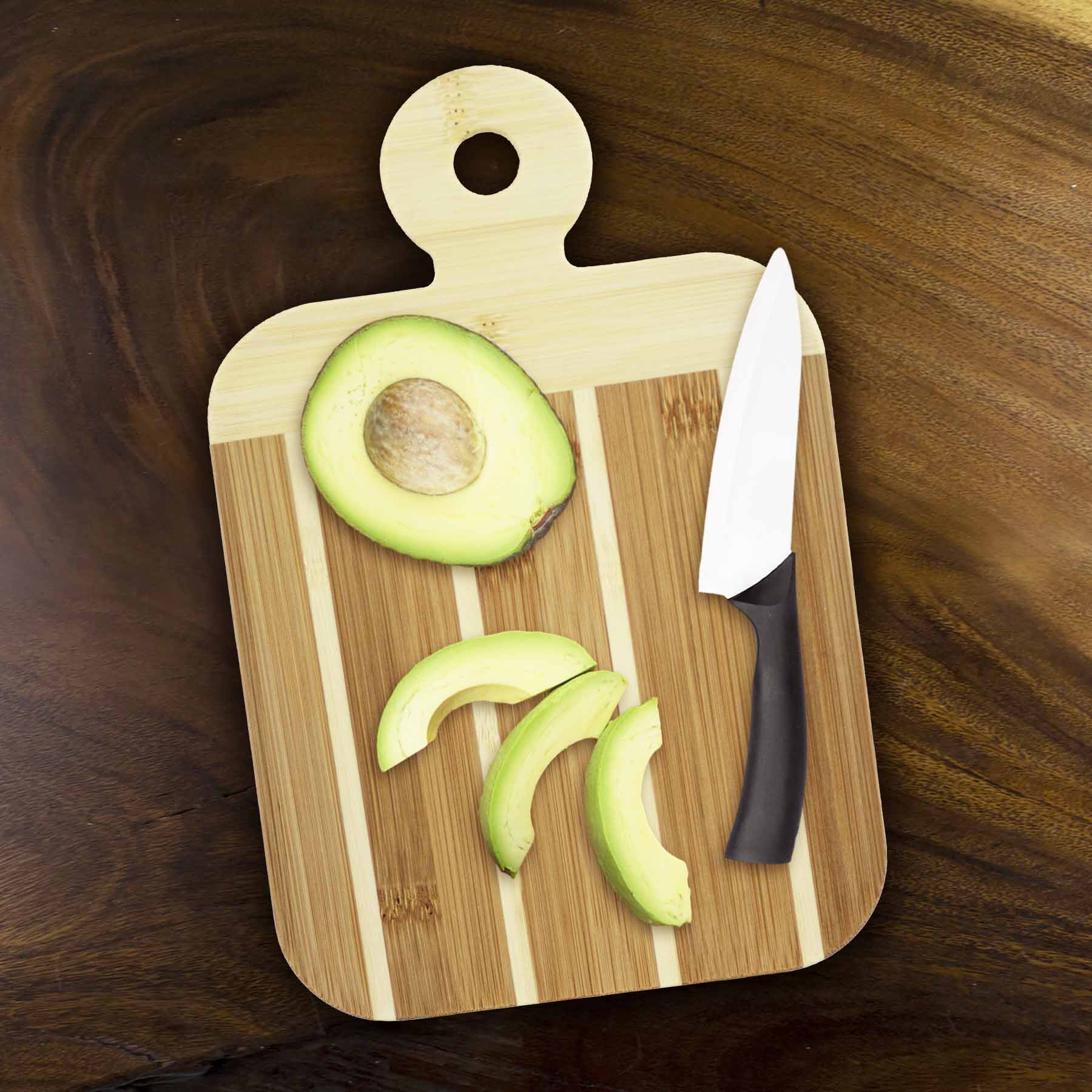 Striped Small Paddle Serving Board 9x6 Inches - Perfect for Cheese, Charcuterie & Appetizer Presentation | Wooden Cutting Board for Entertaining, Kitchen & Party Use