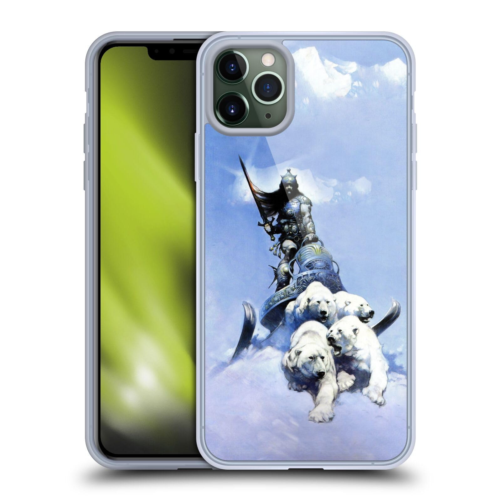 Official Frank Frazetta Silver Warrior Fantasy Soft Gel Case for Apple iPhone 11 Pro Max - Durable Protective Phone Cover with Artistic Design - Perfect for Fantasy Fans, Gamers, and Art Lovers