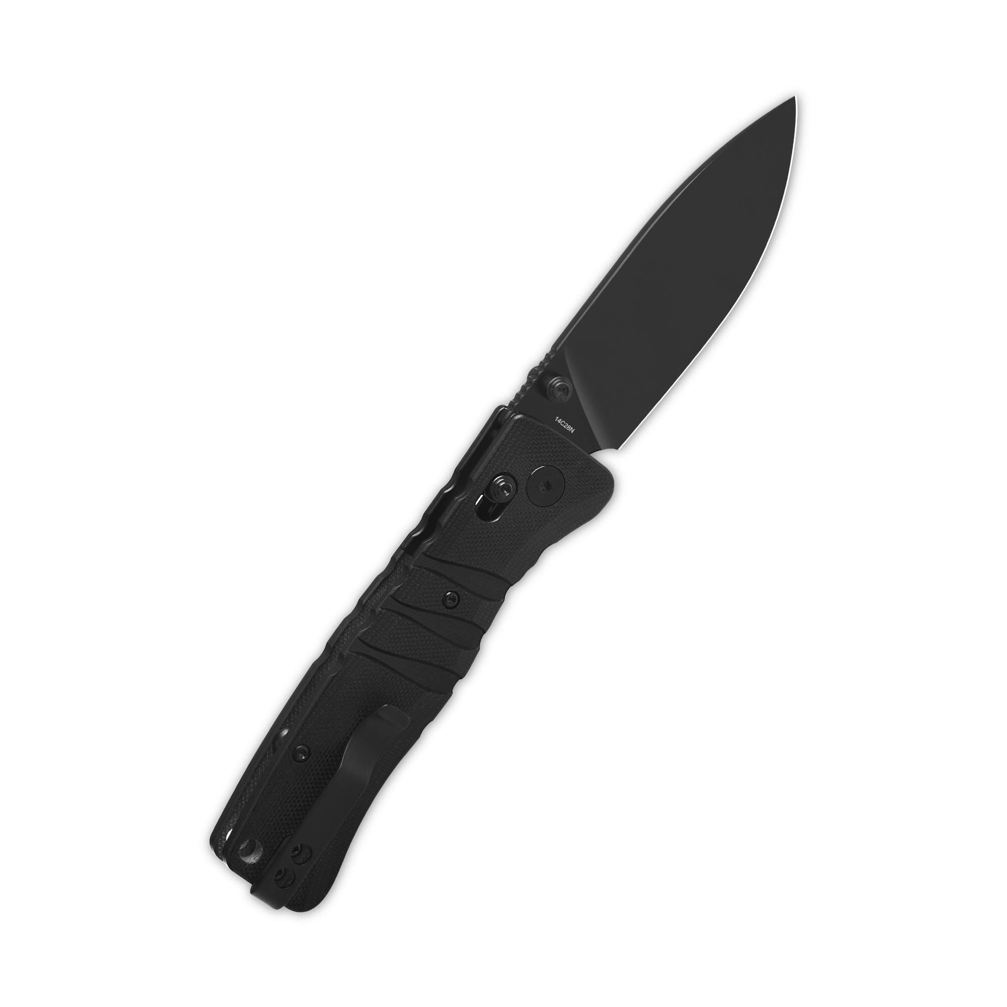 QSP Ripley Glyde Lock Pocket Knife - 14C28N Stainless Steel Blade, Black G10 Handle - EDC Folding Knife for Camping, Hiking & Outdoor Adventures