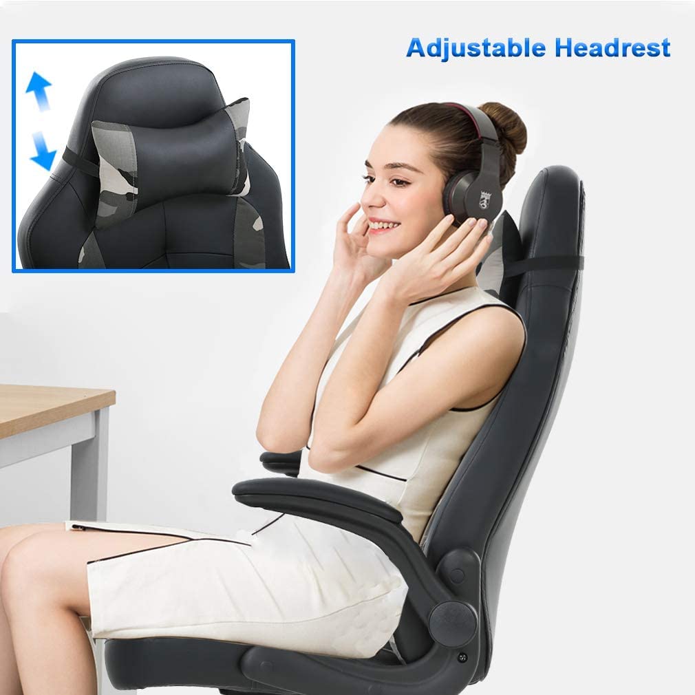 Premium PC Racing Gaming Chair - Ergonomic High Back PU Leather Office Chair with Lumbar Support & Headrest - Adjustable Swivel Computer Chair for Home Office, Gaming & Streaming