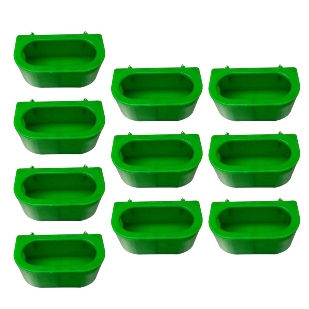 DOITOOL 10Pcs Hanging Bird Feeder & Water Dispenser - Durable Cage Mounted Food and Water Dish for Parrots, Pigeons, Canaries - Perfect for Aviaries, Bird Cages, and Outdoor Use