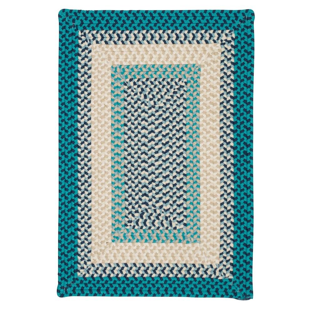 Premium Montego Rugs 2' x 12' Non-Slip Runner - Coastal Oceanic Blue Design for Hallway, Kitchen & Entryway - Soft Washable Indoor/Outdoor Carpet