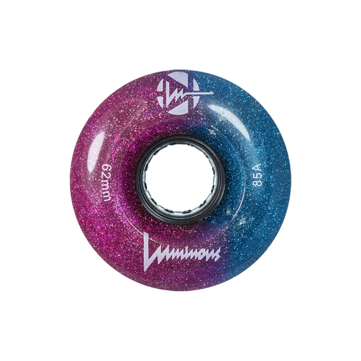 Luminous LED Quad Wheels Galaxy 62mm - 4 Pack for Skateboards, Roller Skates & Scooters - Glow in The Dark Light Up Wheels for Night Riding & Outdoor Activities