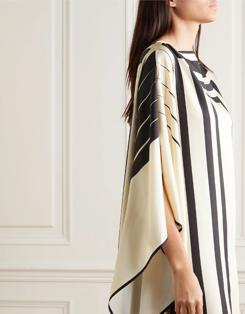 Luxury Beige and Black Satin Silk Kaftan Dress - Elegant Loungewear for Women | Perfect for Home Relaxation, Beach Cover-Up & Special Occasions
