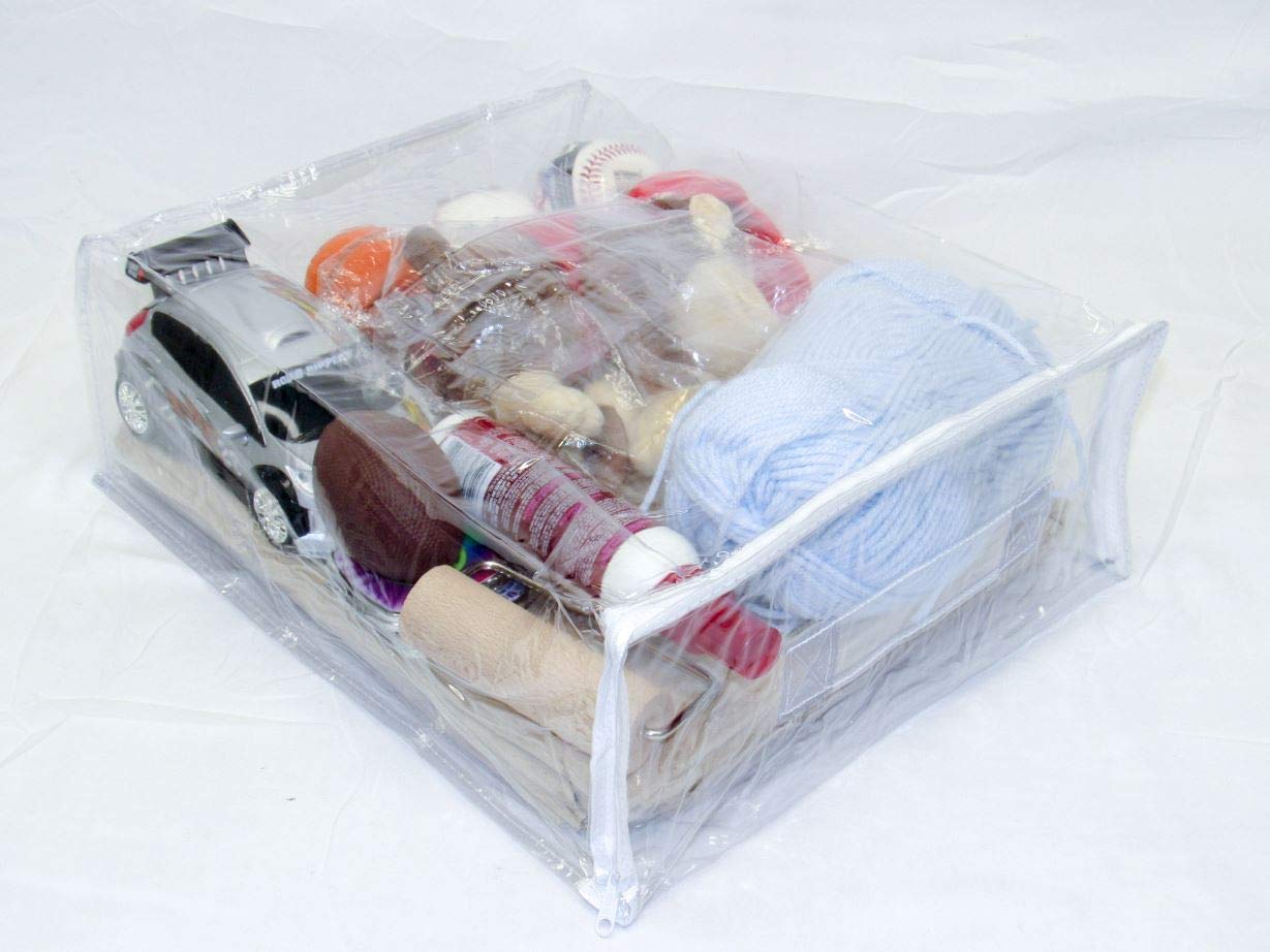 8-Pack Clear Heavy Duty Vinyl Storage Bags with Zipper - 12