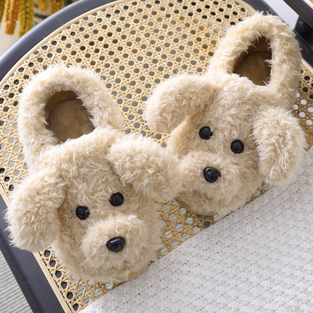 Women's Cute Dog Slippers - Anti-Slip Winter Animal House Shoes with Plush Puppy Design for Cozy Home Wear & Gifts
