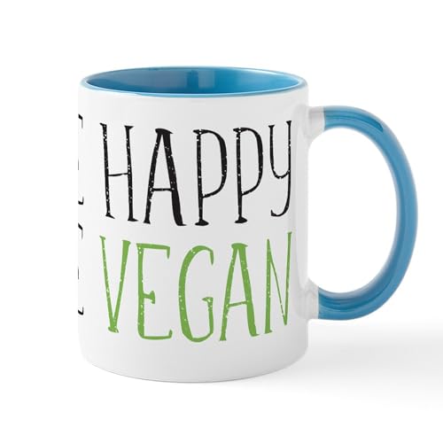 White/Blue Inside - Be Happy Be Vegan