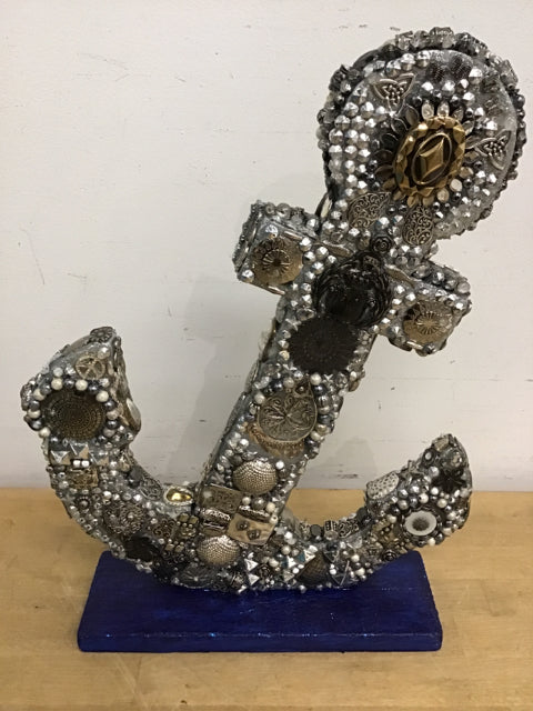 17 x 11 Inch Anchor Sculpture - Nautical Home Decor for Coastal Living, Beach House, Office & Outdoor Spaces