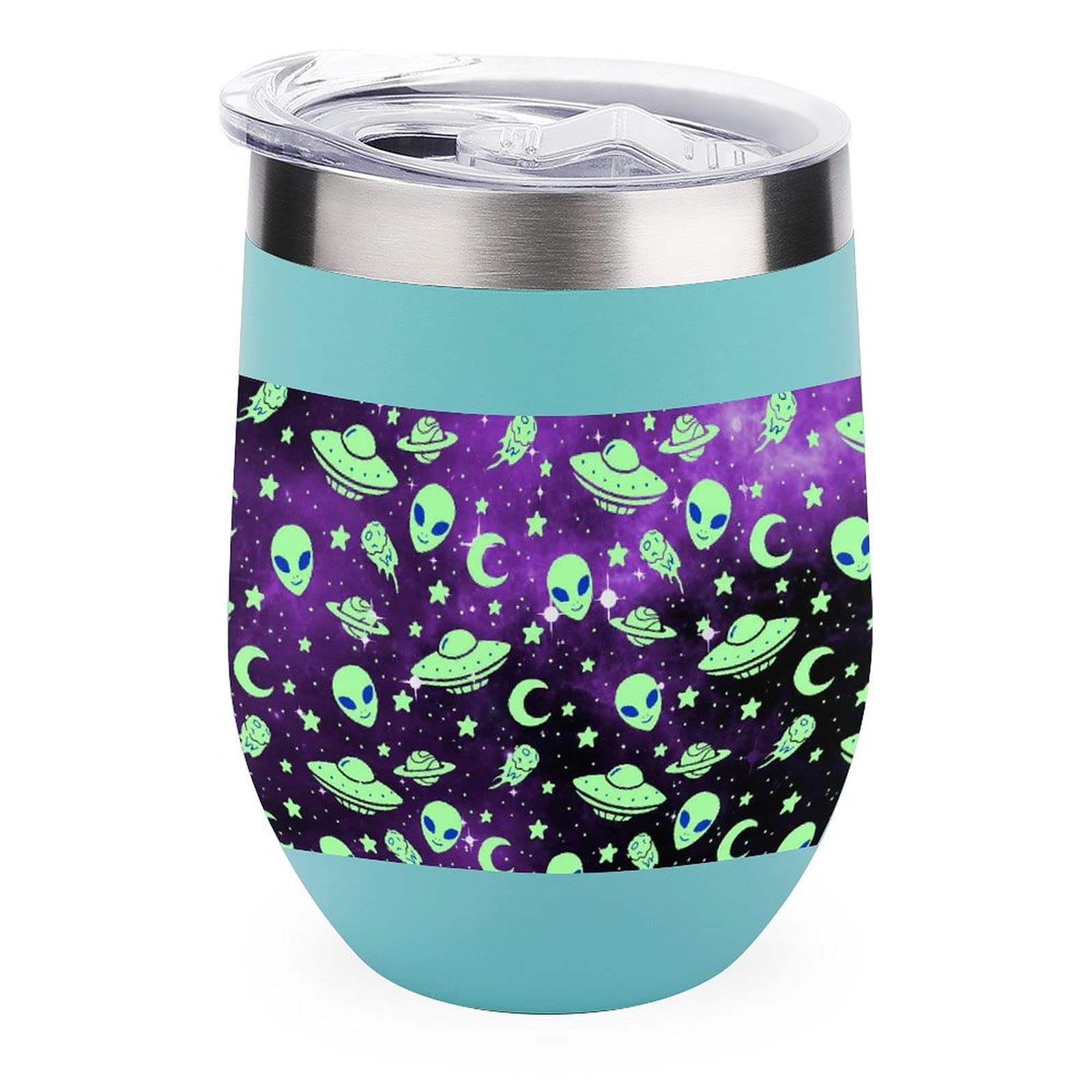 Galaxy Alien Vacuum Insulated Wine Tumbler - Stainless Steel Travel Cup for Coffee & Wine On-the-Go