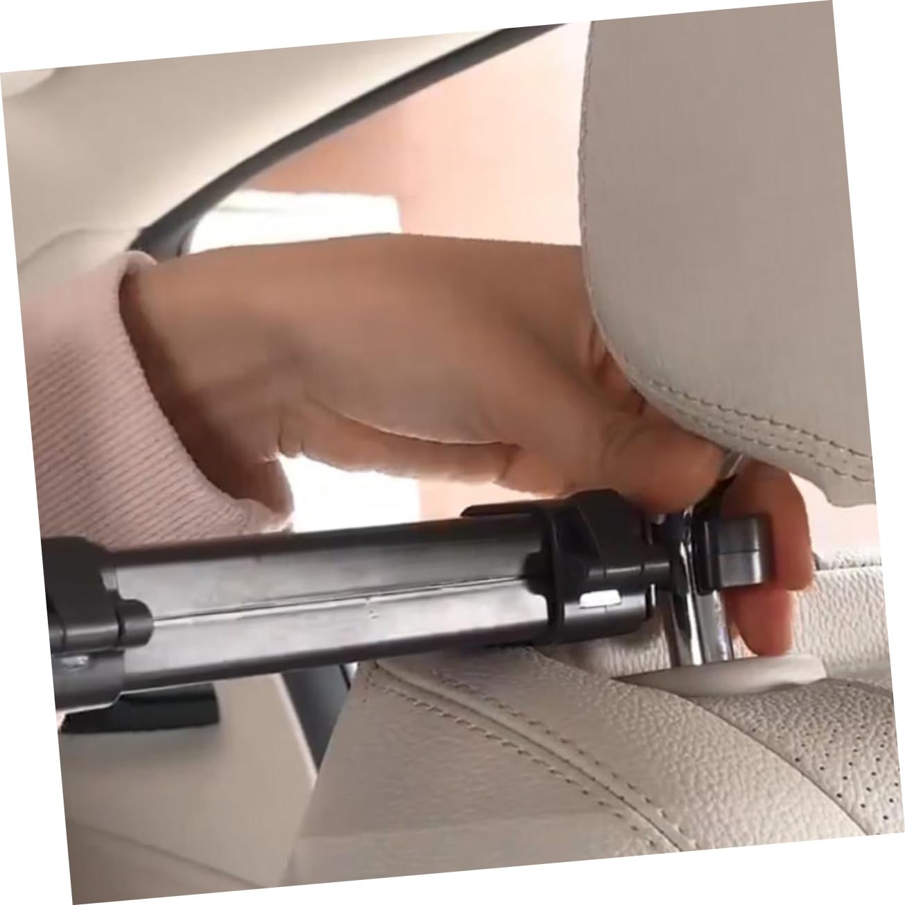 2-Pack Universal Tablet Holder for Car & Chair - Adjustable Phone & iPad Mount Stand with Flat Shelf for Reading, Watching Movies & Working on the Go