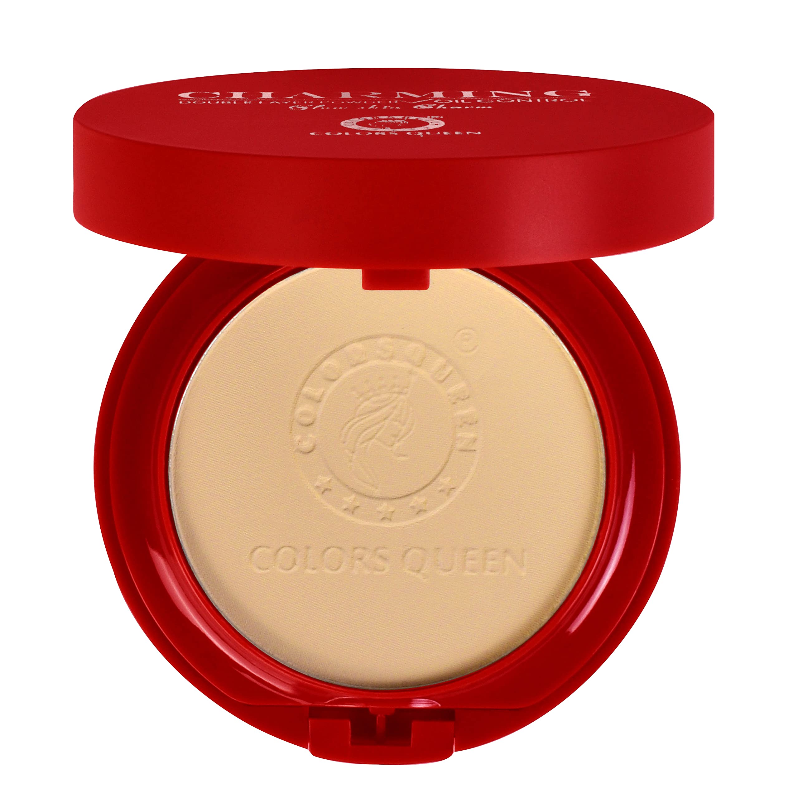 Colors Queen 2-in-1 Oil Control & Matte Pressed Powder - 04 Sand, 18g | Lightweight Long-Lasting Compact Powder with Mirror & Puff | Perfect for Daily Makeup, Touch-Ups & On-the-Go Use