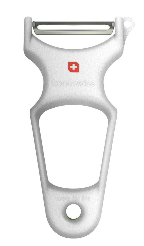 Premium Stainless Steel Vegetable Peeler - Ergonomic Kitchen Tool for Peeling Fruits & Vegetables - Perfect for Potatoes, Carrots & Apples - White Classinox Peeler by Toolswiss