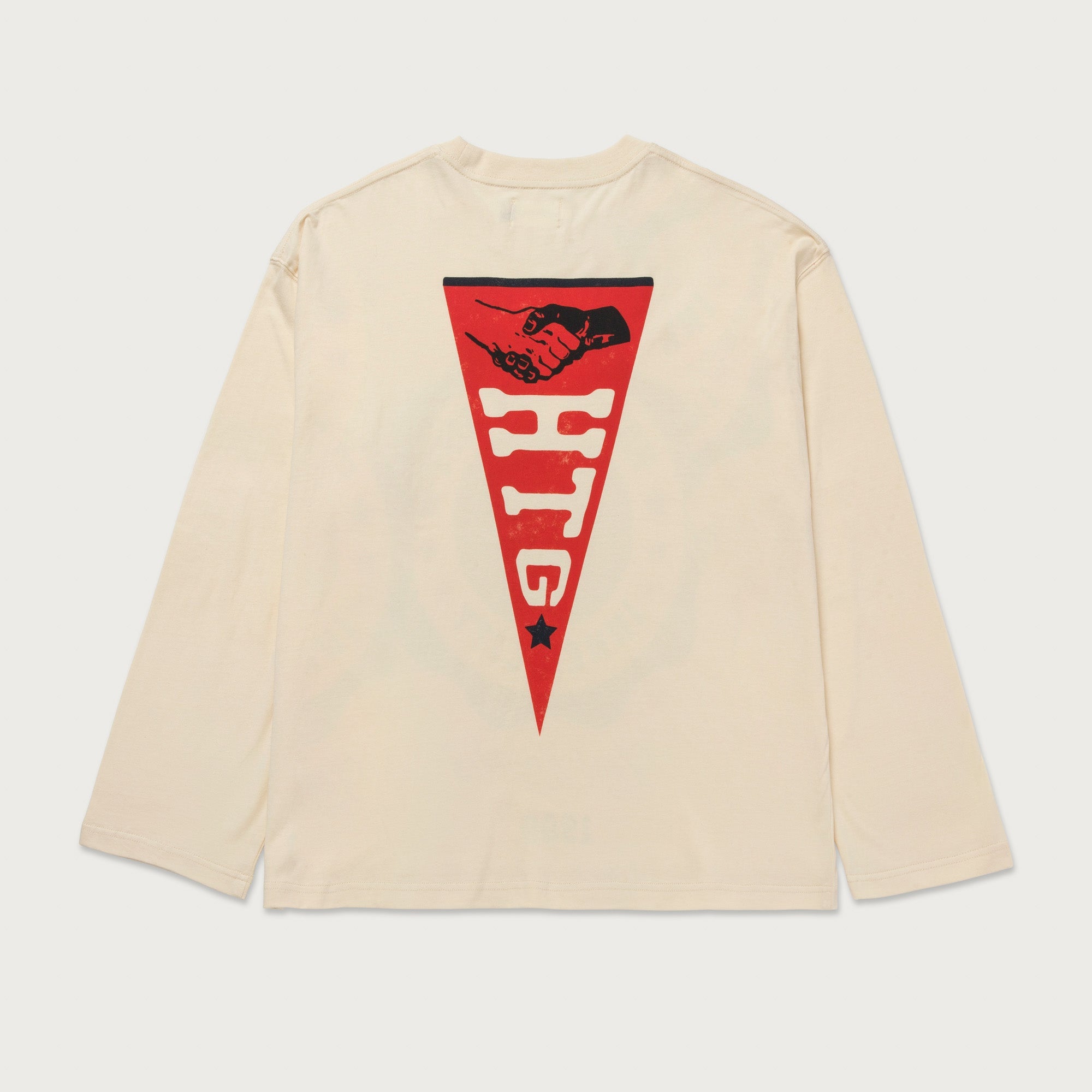 HONOR THE GIFT HTG® Seal Logo Long Sleeve T-Shirt in Bone Color - Streetwear Essential for Casual Outfits & Urban Fashion