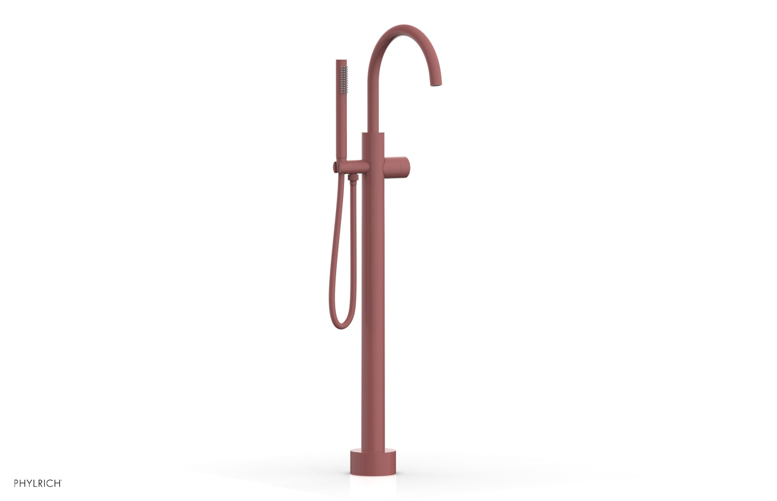BASIC II Tall Floor Mount Tub Filler with Smooth Handle & Hand Shower - Model 230 46 01 - Perfect for Modern Bathroom Renovations and Spa-Like Showers