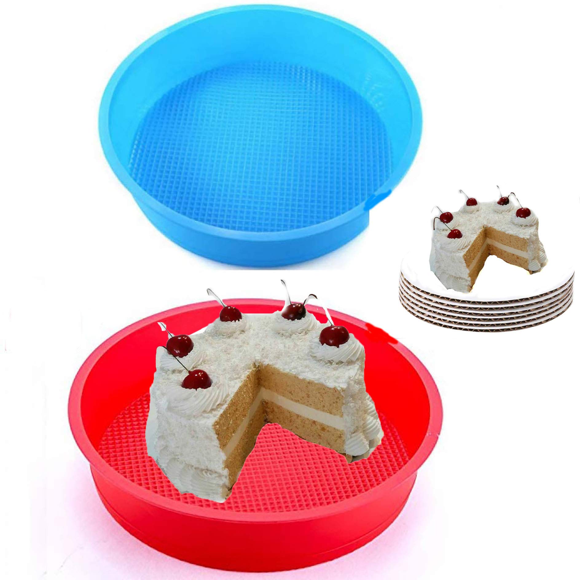 Premium Silicone Cake Mold Set - 6, 8, 9 & 10 Inch Round Baking Pans for Cakes, Pies & Desserts | Non-Stick, Oven Safe Bakeware for Home Bakers & Professional Chefs | Perfect for Birthday Cakes, Wedding Desserts & Holiday Baking