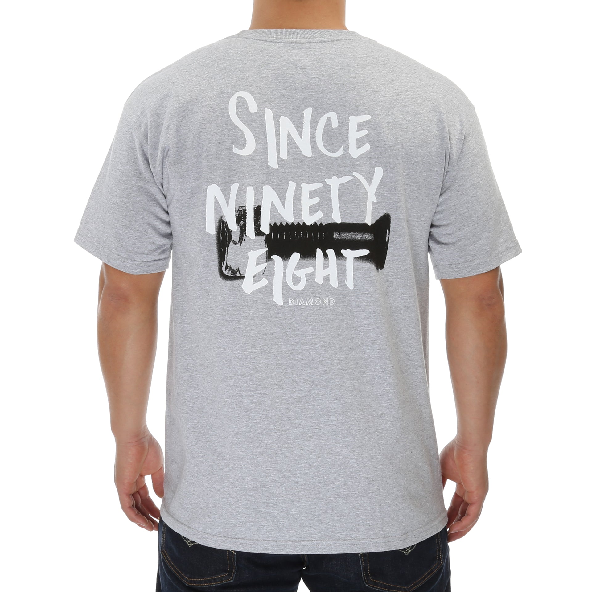 Diamond Bolt 98 Tee - Premium Cotton T-Shirt for Men & Women - Heather Grey - Casual Wear & Street Style Fashion