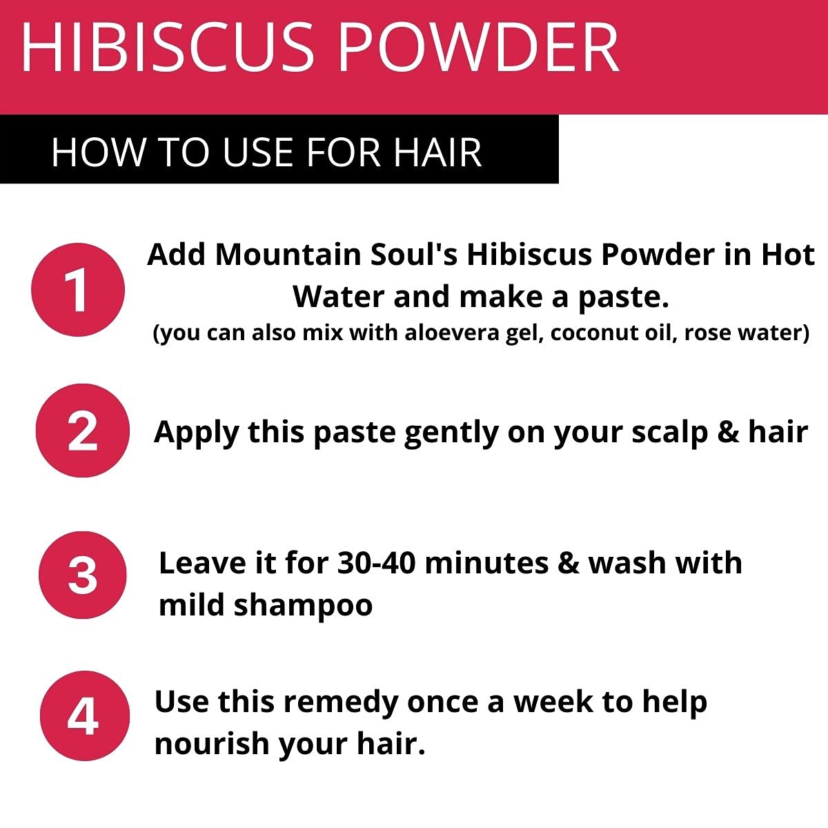 Organic Hibiscus Flower Powder 100g - Natural Face Mask & Hair Growth Treatment | USDA Certified, Vegan, Gluten-Free | Revitalize Skin & Boost Hair Health for Spa & DIY Beauty Care