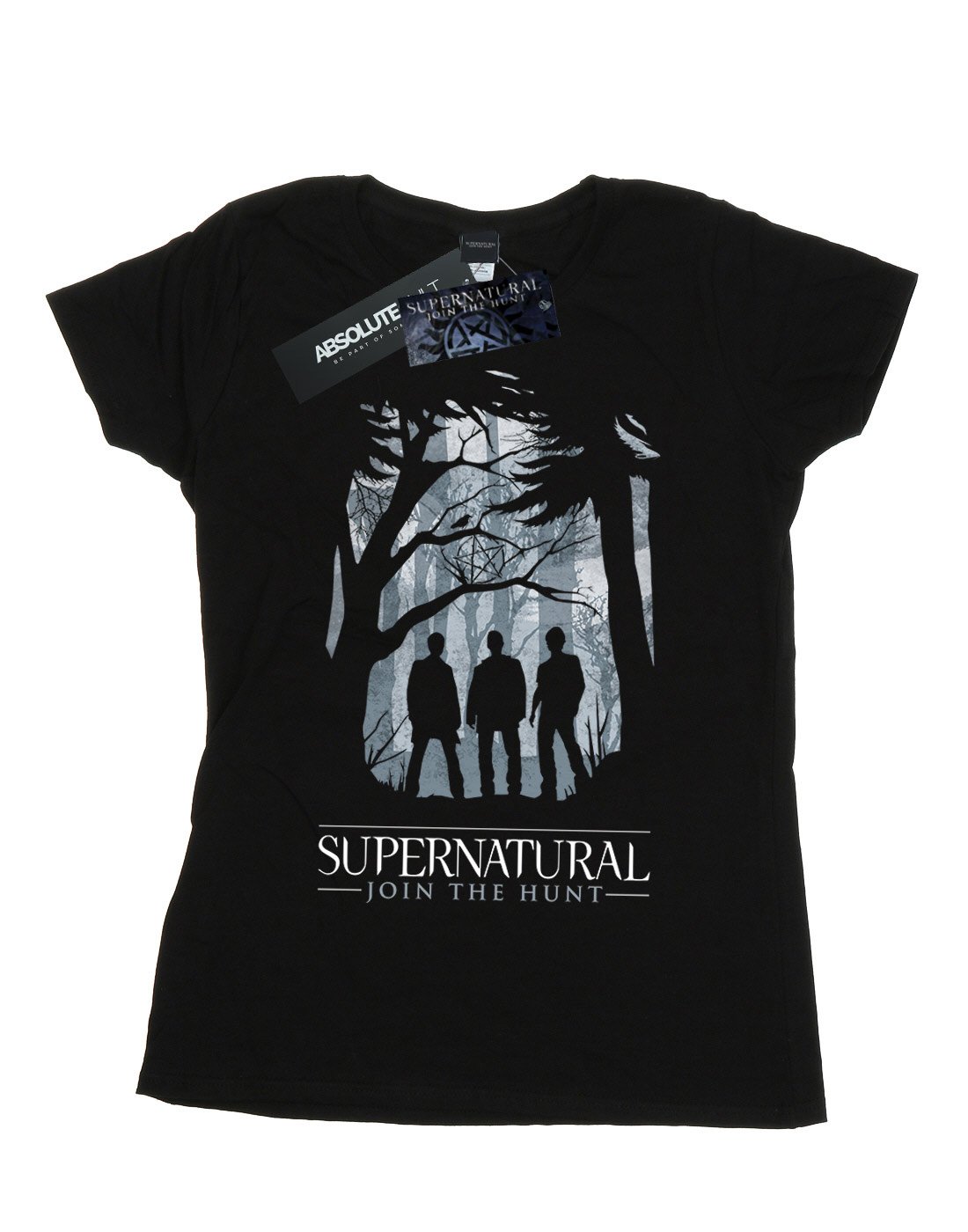 Supernatural Women's Group Outline Graphic T-Shirt - XXL Black Cotton Tee for Fans, TV Show Merchandise - Perfect for Cosplay, Conventions & Casual Wear