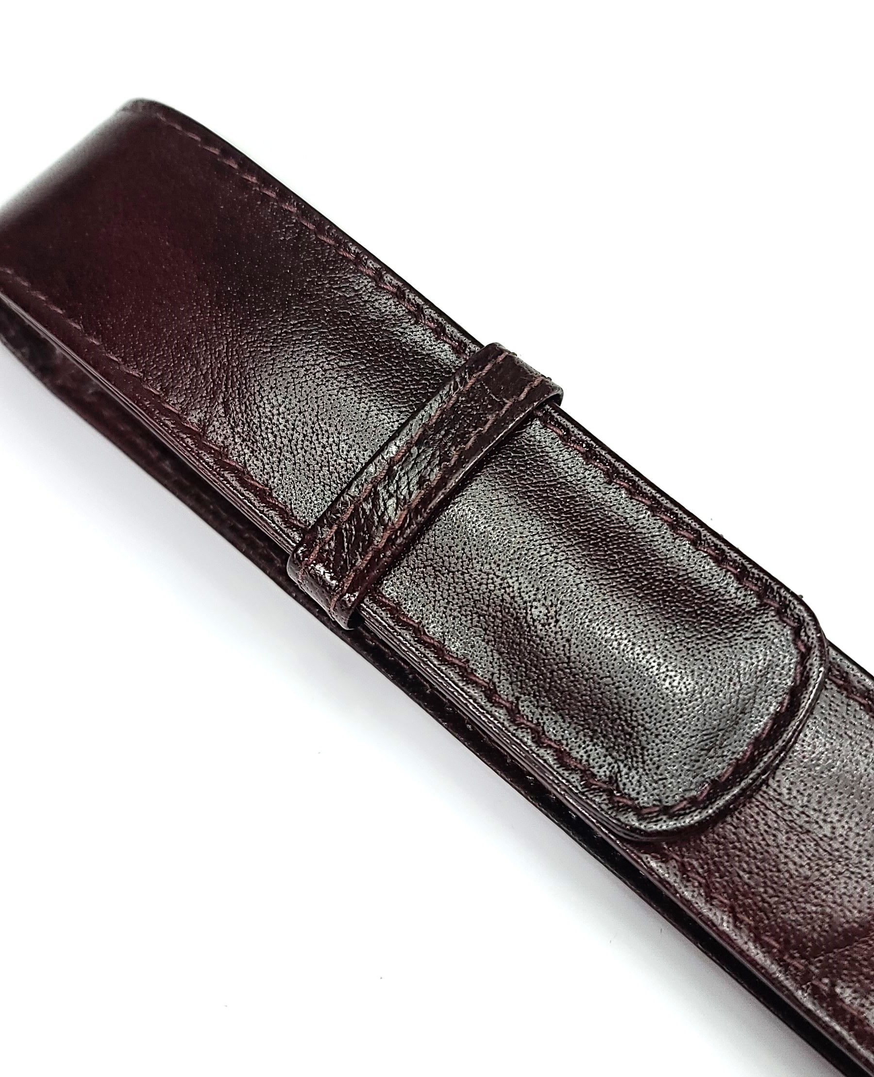Premium Girologio Single Pen Case in Oxblood Red - Elegant Leather Pen Holder for Fountain Pens, Ballpoints & Gel Pens - Perfect for Office, School & Travel Accessories