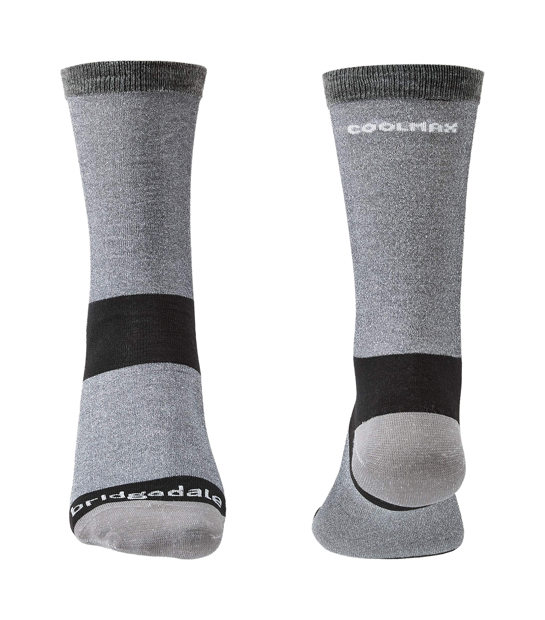 Bridgedale Men's Coolmax Moisture-Wicking Base Layer Liner Socks - 2 Pack for Hiking, Running & Outdoor Activities