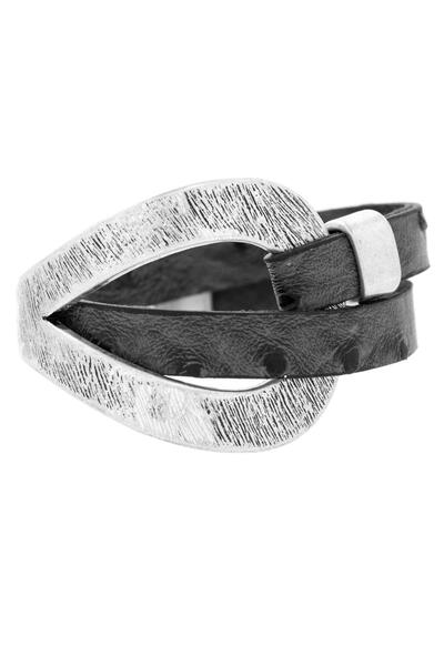 Hammered Double Wrap Leather Loop Bracelet for Women - Handmade Adjustable Boho Bracelet for Everyday Wear & Gift Giving