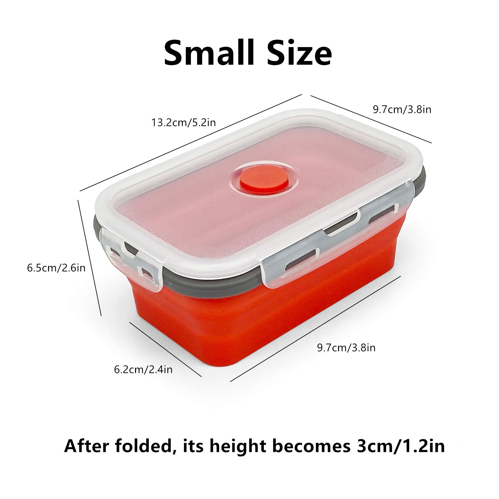 ECOmorning 3-Piece Collapsible Silicone Food Storage Containers Set with Airtight Lids - Microwave, Freezer & Dishwasher Safe (350ML) - Perfect for Meal Prep, Lunch Box & Leftovers Storage