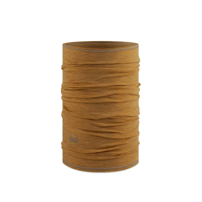 BUFF Merino Wool Lightweight Solid Mustard Scarf - Soft & Breathable for Hiking, Running, and Outdoor Activities