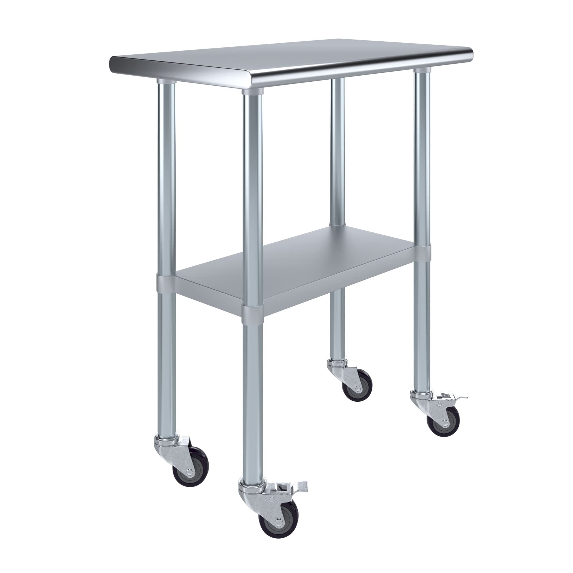 AmGood Stainless Steel Work Table with Wheels - 30