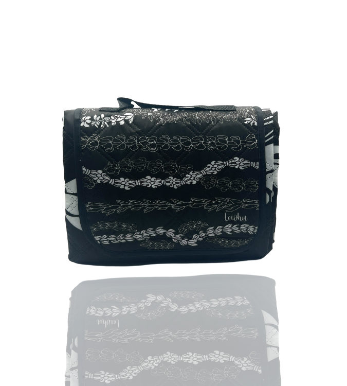 Huaka’i Extra Large Yoga Mat - Durable Non-Slip Exercise Mat with Forever Lei Design in Elegant Black | Perfect for Yoga, Pilates, Home Workouts & Gym Sessions