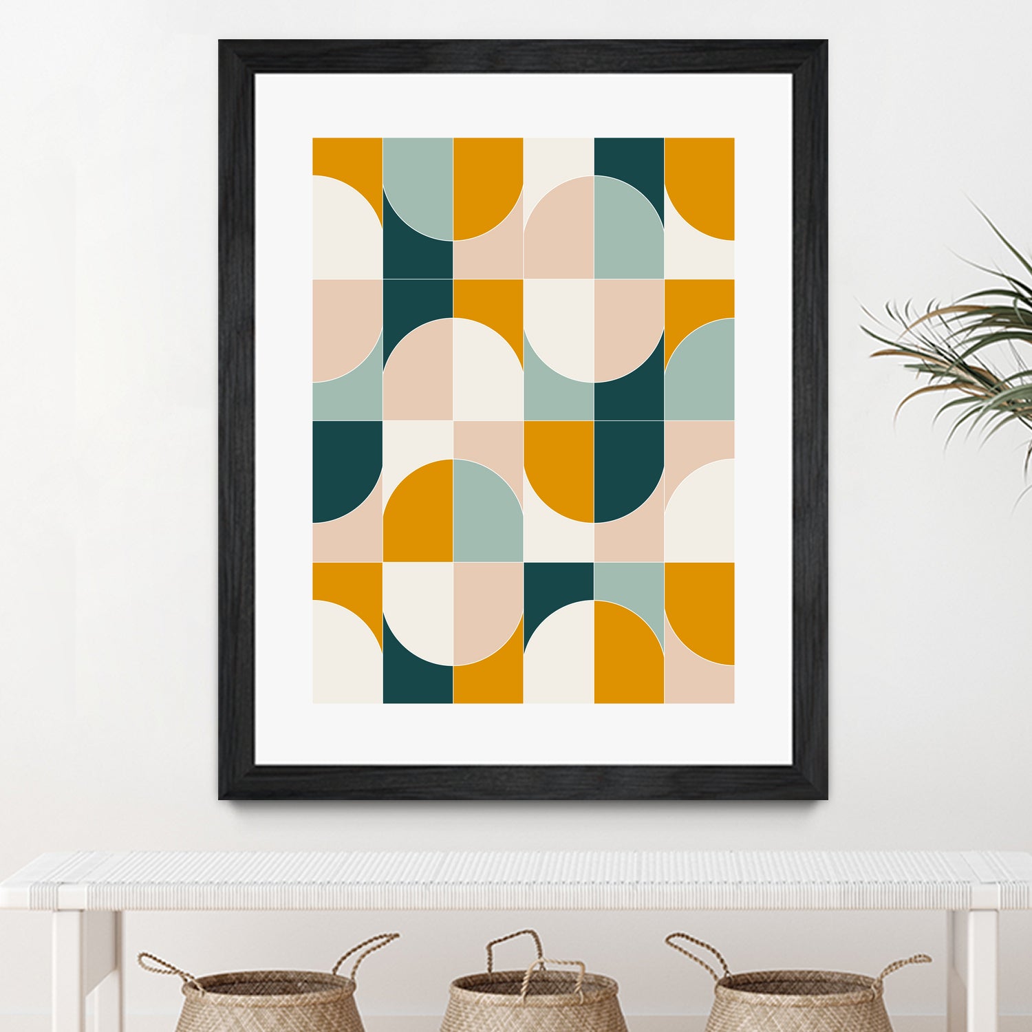 Bold Geo Tiles 01 - Modern Geometric Peel and Stick Wall Decals | Self-Adhesive Removable Wall Stickers for Home & Office Decor | Perfect for Bedroom, Living Room, Nursery and Workspace Design