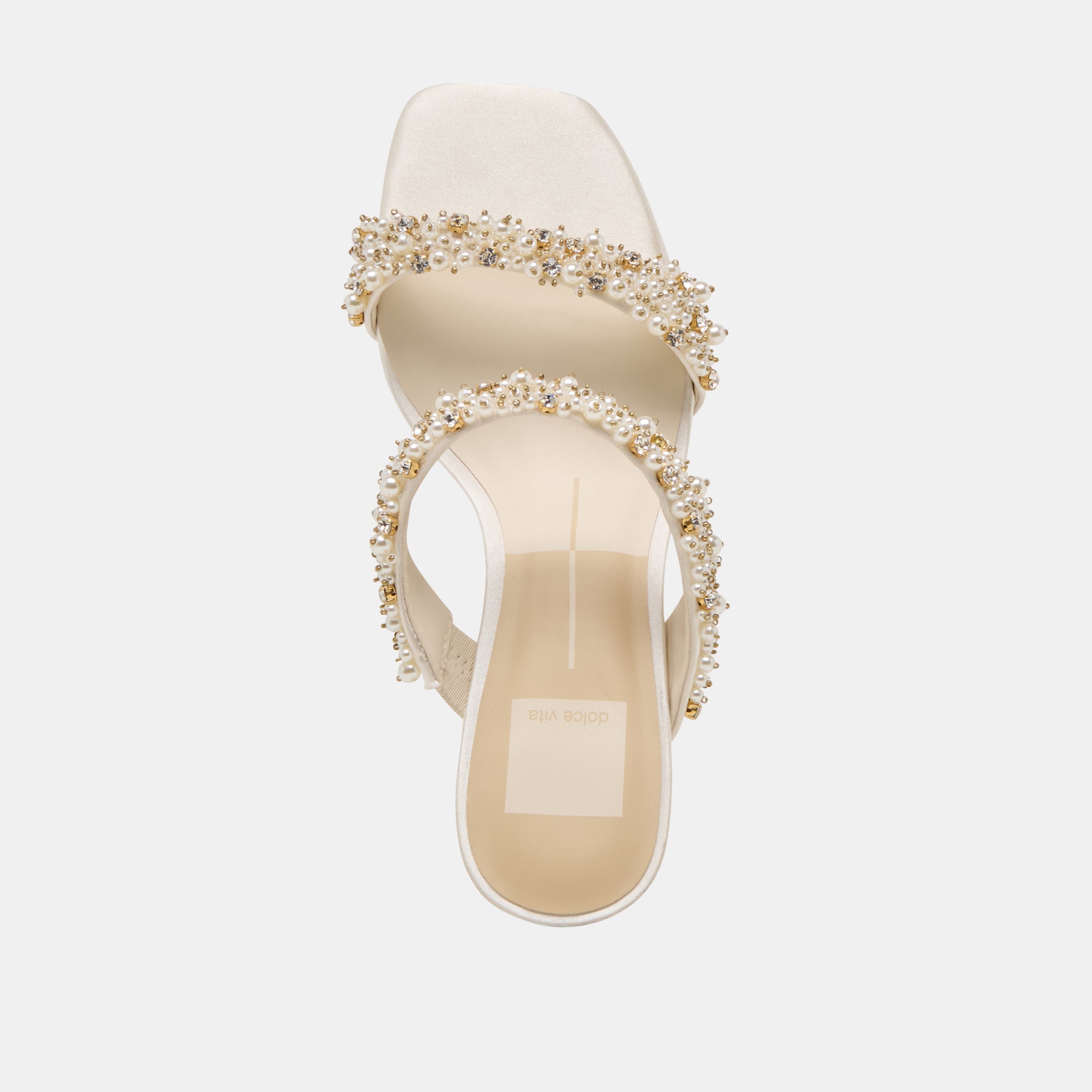 GENORA Rhinestone Heels for Women - Elegant Ivory Crystal Embellished High Heels for Parties, Weddings & Special Occasions