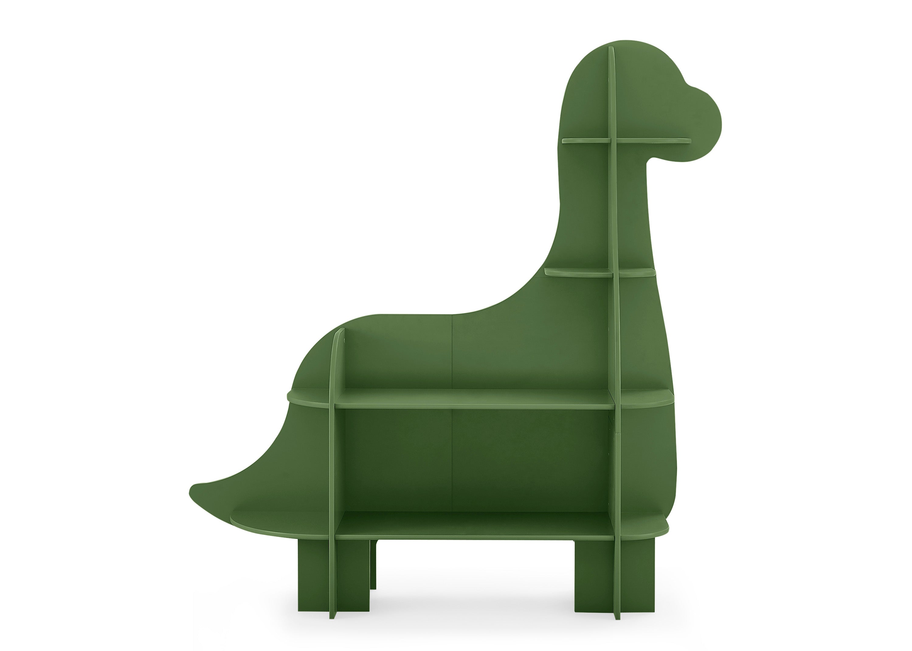 Dinosaur Bookcase for Kids - Wooden Bookshelf with 3 Storage Shelves - Perfect for Nursery, Playroom & Bedroom Decor