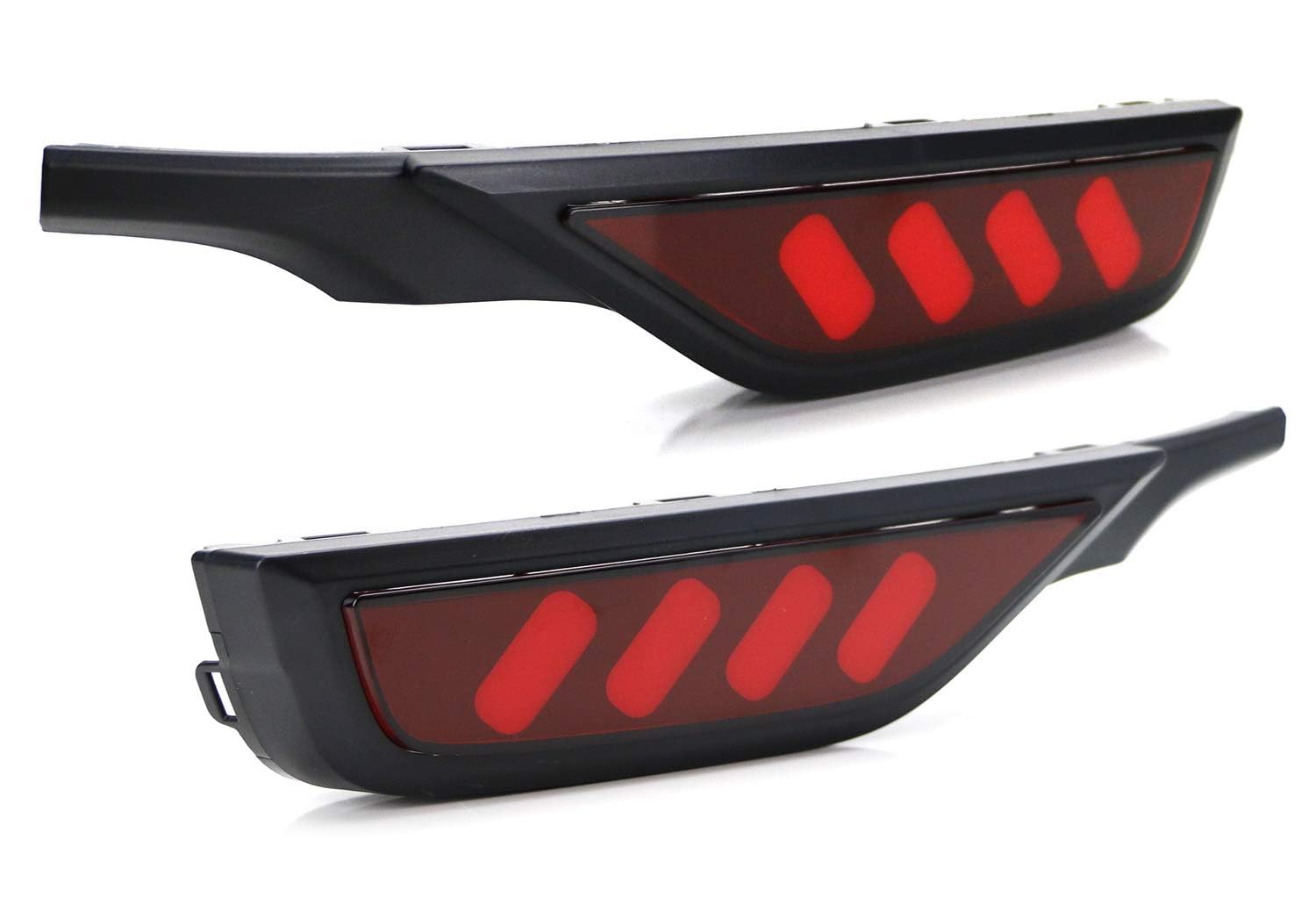 iJDMTOY Red LED Bumper Reflector Lights for 2018-2020 Honda Fit - Tail Lights, Strobe Brake Lights, Sequential Turn Signals & Rear Fog Lamps - Upgrade Your Car's Rear Lighting for Enhanced Safety and Style