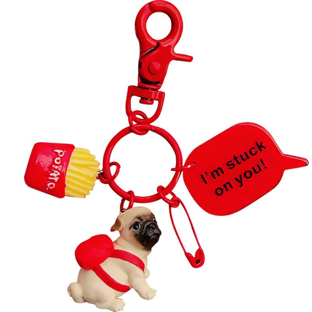 Adorable Puppy Dog Keychain - Cute Pet Accessory for Backpacks, Handbags & School Bags | Perfect Gift for Dog Lovers & Kids (Home, Office, Travel Use)