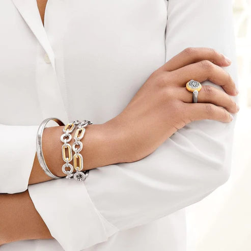 Brighton Medici Two Tone Link Bracelet - Elegant Gold & Silver Chain Bracelet for Women | Perfect for Parties, Weddings & Everyday Wear